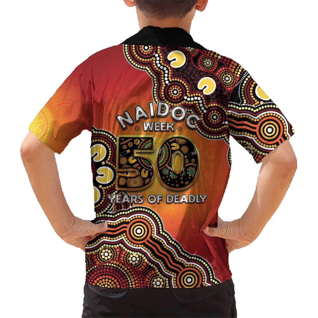 Australia Indigenous NAIDOC Week 2026 Family Matching Off Shoulder Maxi Dress and Hawaiian Shirt 50 Years Of Deadly