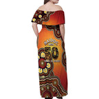 Australia Indigenous NAIDOC Week 2026 Family Matching Off Shoulder Maxi Dress and Hawaiian Shirt 50 Years Of Deadly