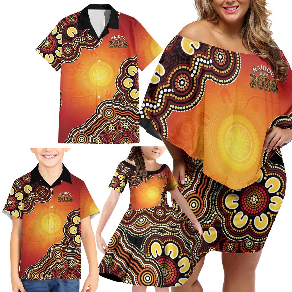 Australia Indigenous NAIDOC Week 2026 Family Matching Off Shoulder Short Dress and Hawaiian Shirt 50 Years Of Deadly