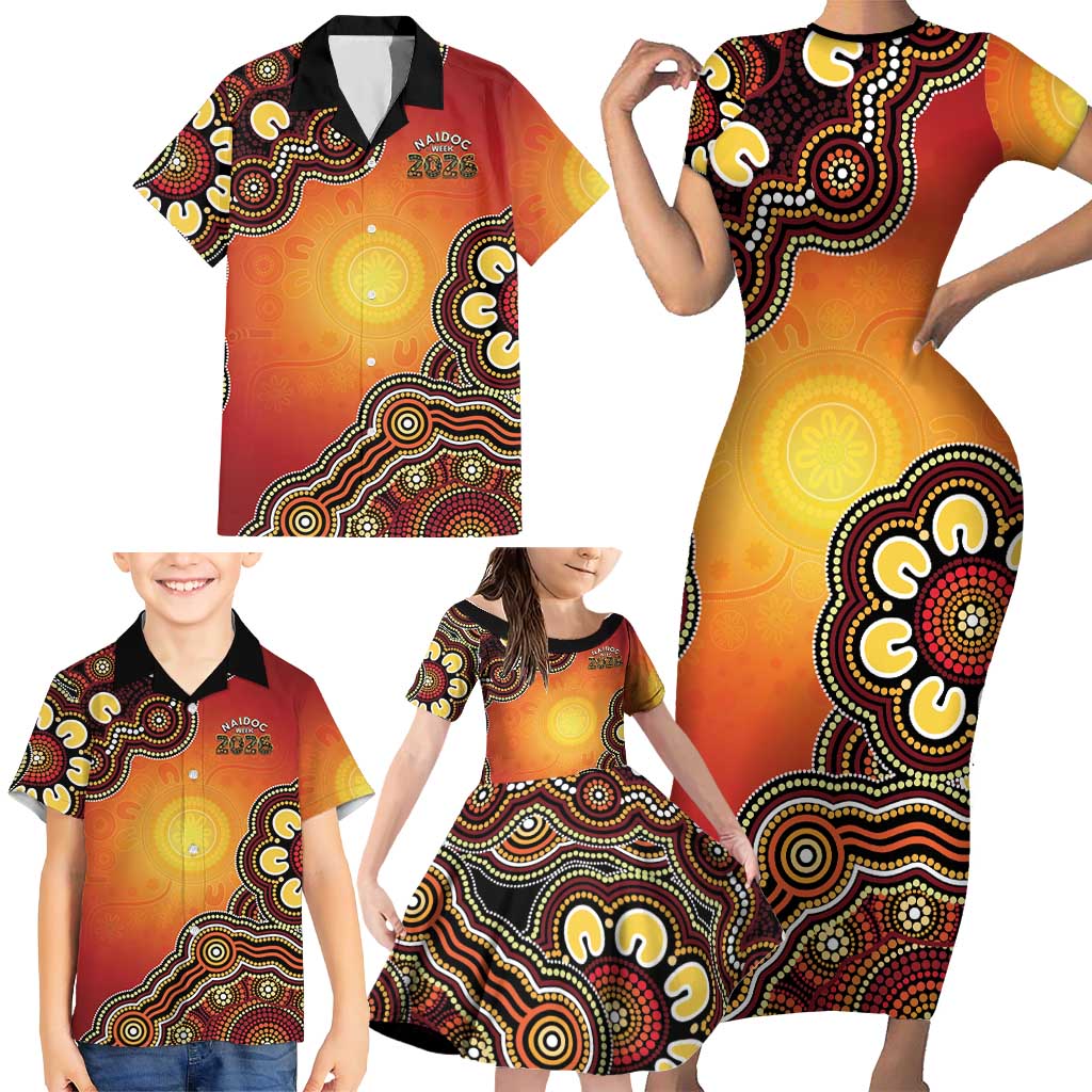 Australia Indigenous NAIDOC Week 2026 Family Matching Short Sleeve Bodycon Dress and Hawaiian Shirt 50 Years Of Deadly