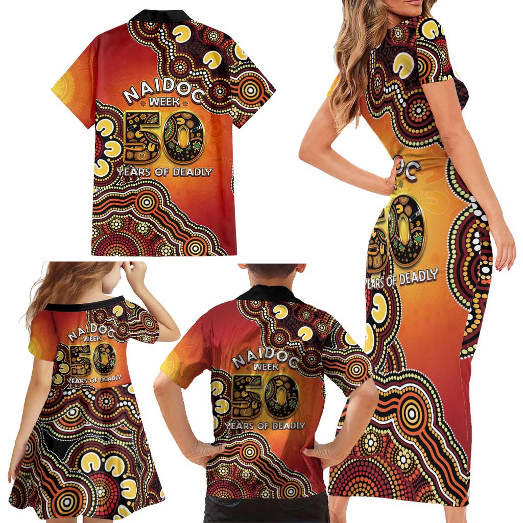 Australia Indigenous NAIDOC Week 2026 Family Matching Short Sleeve Bodycon Dress and Hawaiian Shirt 50 Years Of Deadly