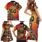 Australia Indigenous NAIDOC Week 2026 Family Matching Short Sleeve Bodycon Dress and Hawaiian Shirt 50 Years Of Deadly