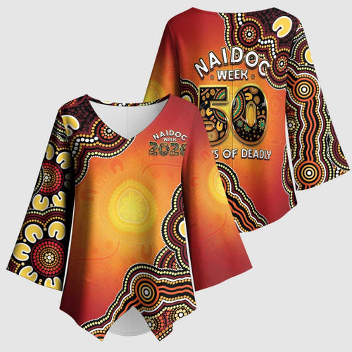 Australia Indigenous NAIDOC Week 2026 Kimono Sleeve Blouse 50 Years Of Deadly
