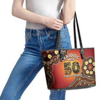Australia Indigenous NAIDOC Week 2026 Leather Tote Bag 50 Years Of Deadly