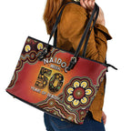 Australia Indigenous NAIDOC Week 2026 Leather Tote Bag 50 Years Of Deadly