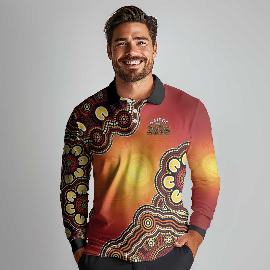 Australia Indigenous NAIDOC Week 2026 Long Sleeve Polo Shirt 50 Years Of Deadly