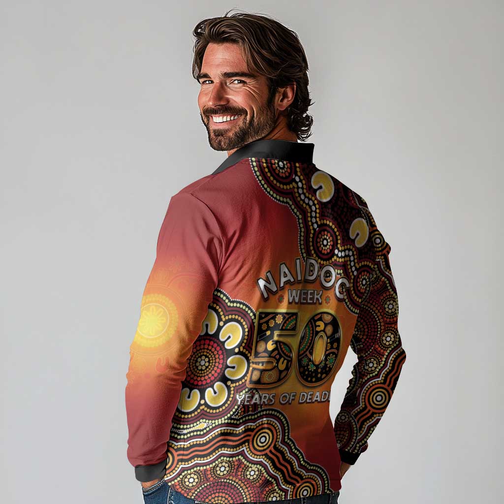 Australia Indigenous NAIDOC Week 2026 Long Sleeve Polo Shirt 50 Years Of Deadly