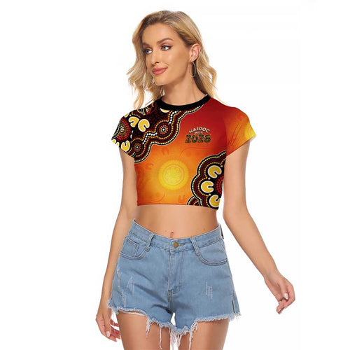 Australia Indigenous NAIDOC Week 2026 Raglan Cropped T Shirt 50 Years Of Deadly