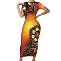 Australia Indigenous NAIDOC Week 2026 Short Sleeve Bodycon Dress 50 Years Of Deadly