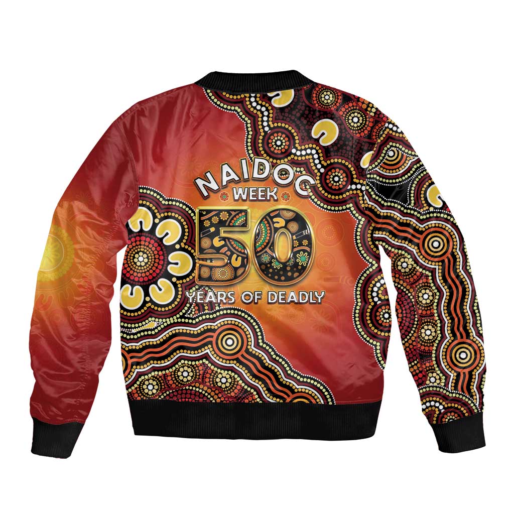 Australia Indigenous NAIDOC Week 2026 Sleeve Zip Bomber Jacket 50 Years Of Deadly