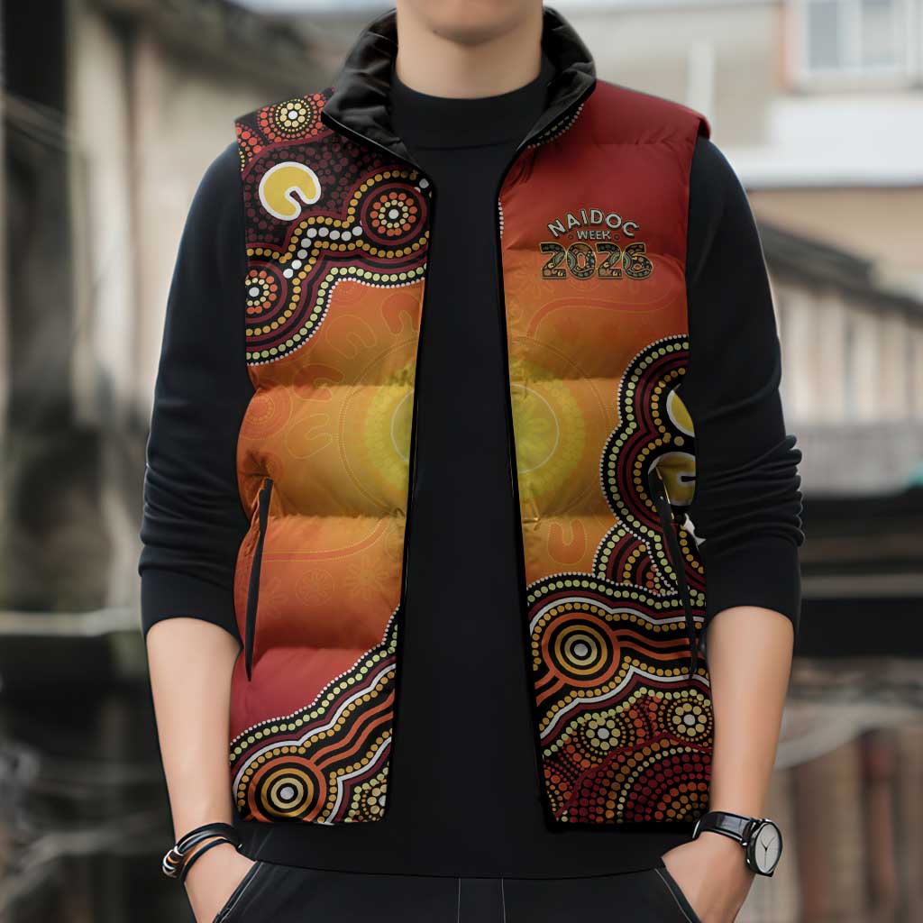 Australia Indigenous NAIDOC Week 2026 Sleeveless Puffer Jacket 50 Years Of Deadly