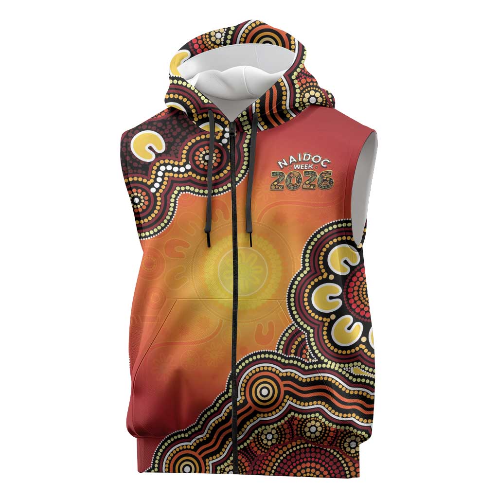 Australia Indigenous NAIDOC Week 2026 Sleeveless Zip Hoodie 50 Years Of Deadly