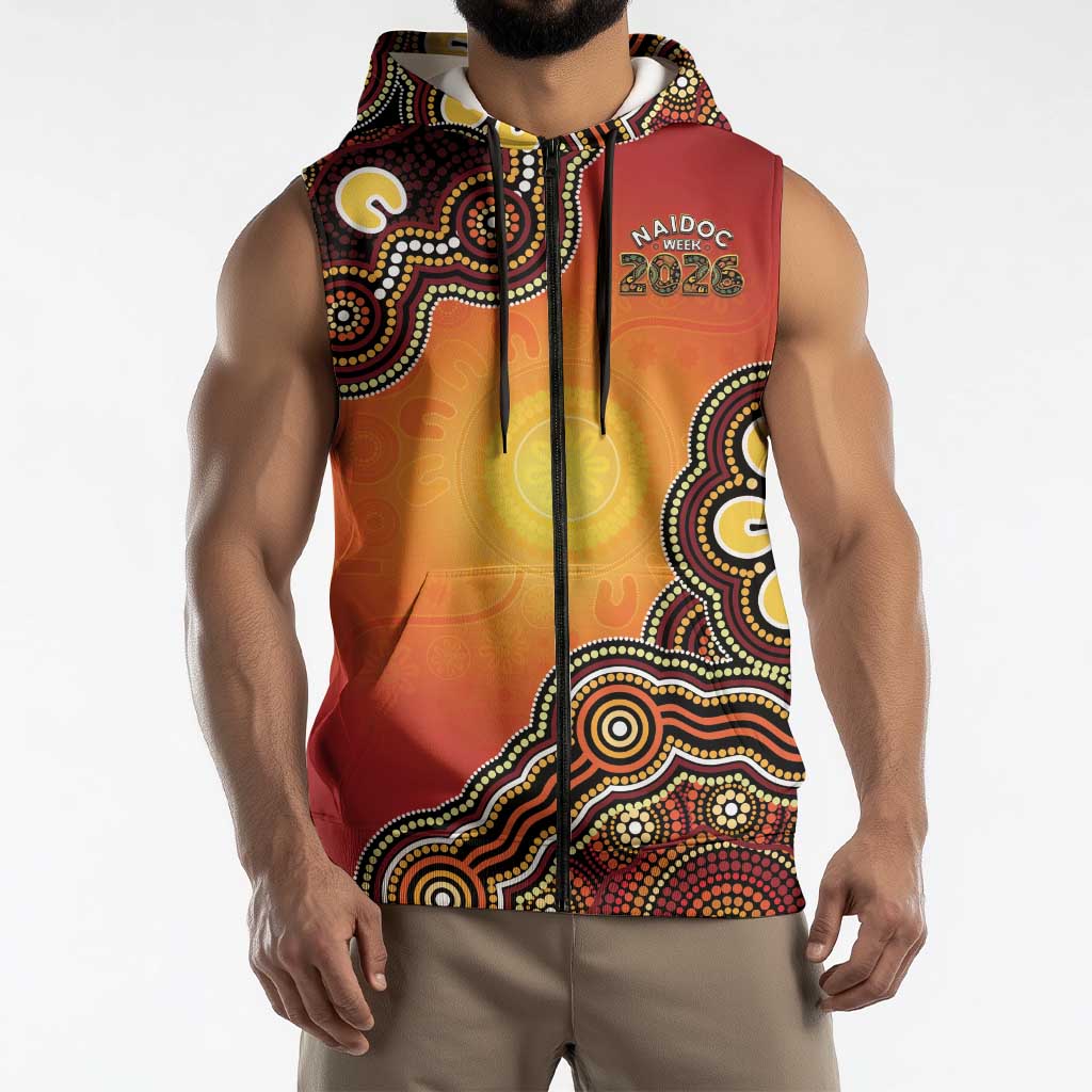 Australia Indigenous NAIDOC Week 2026 Sleeveless Zip Hoodie 50 Years Of Deadly