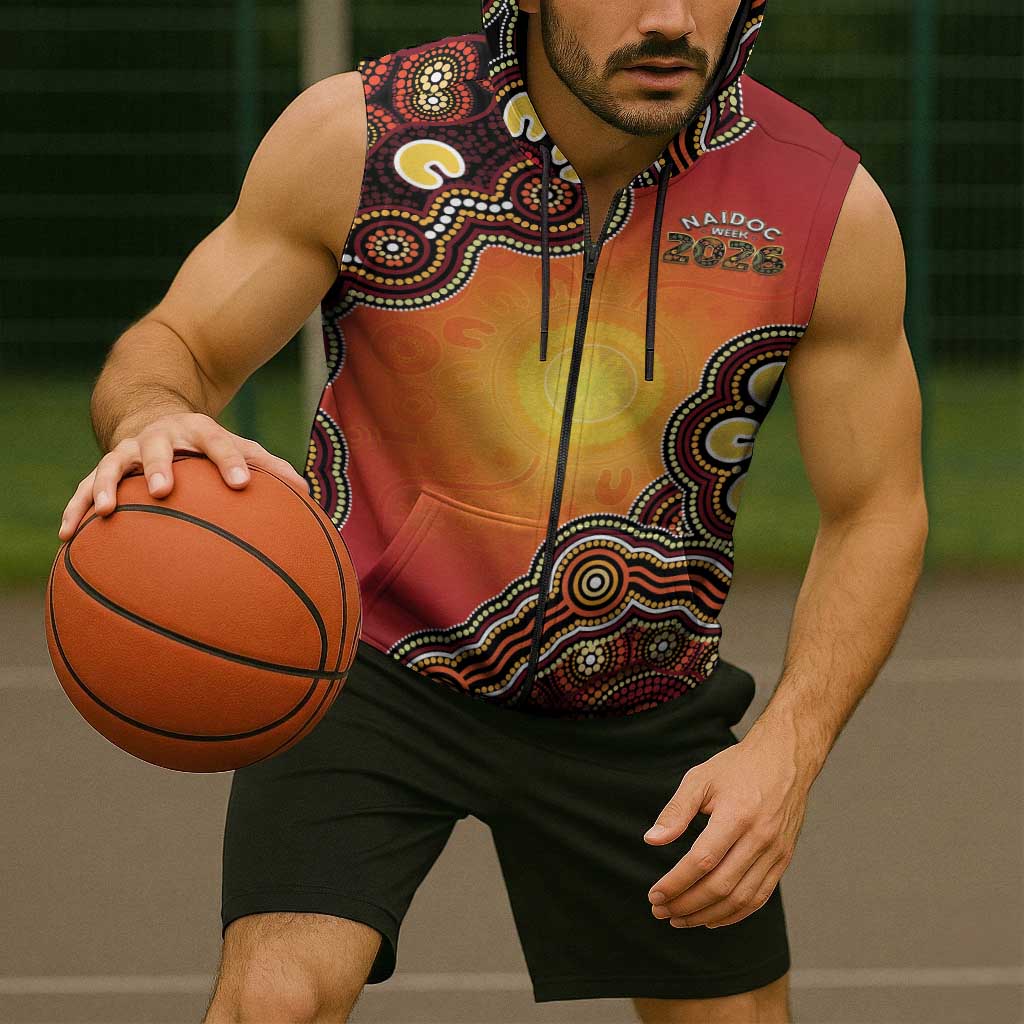 Australia Indigenous NAIDOC Week 2026 Sleeveless Zip Hoodie 50 Years Of Deadly