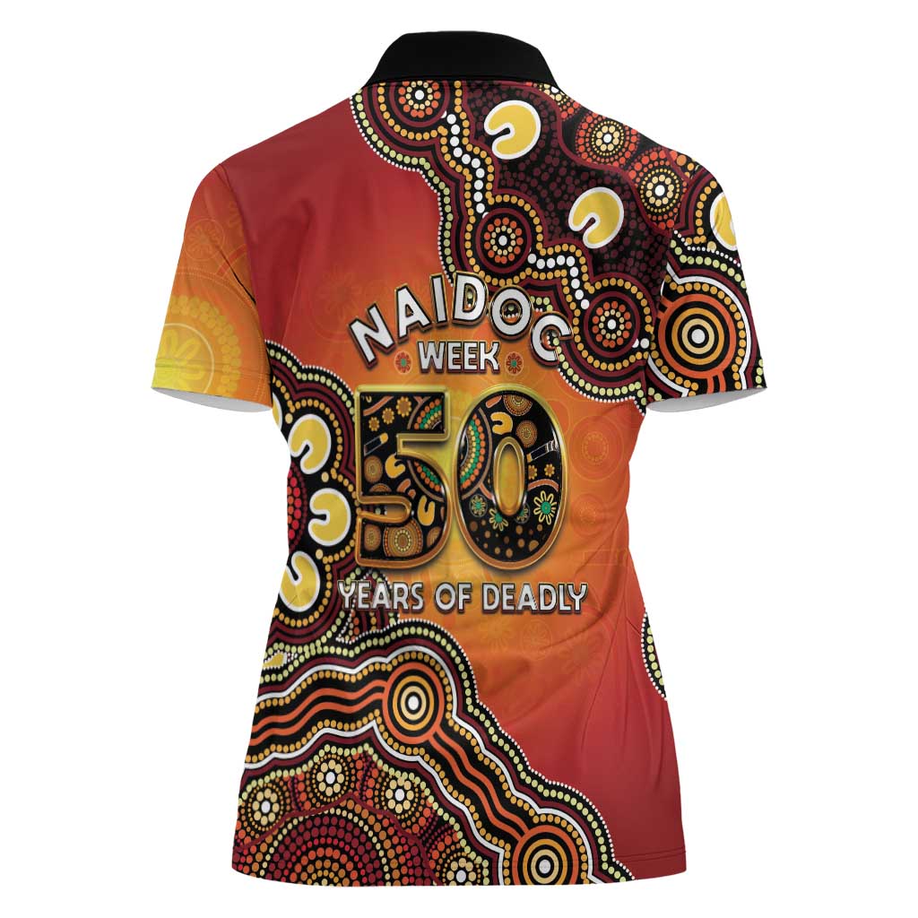 Australia Indigenous NAIDOC Week 2026 Women Polo Shirt 50 Years Of Deadly
