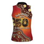 Australia Indigenous NAIDOC Week 2026 Women Sleeveless Polo Shirt 50 Years Of Deadly