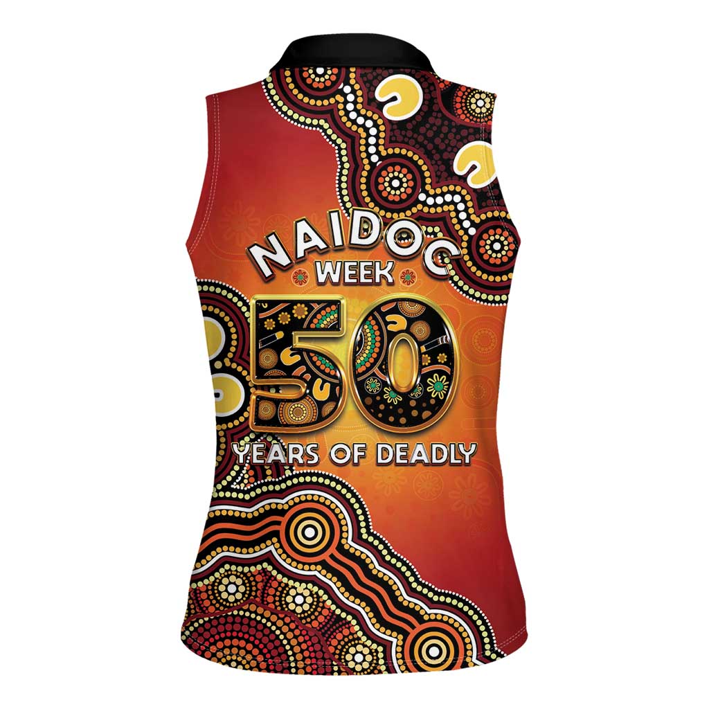 Australia Indigenous NAIDOC Week 2026 Women Sleeveless Polo Shirt 50 Years Of Deadly