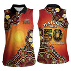 Australia Indigenous NAIDOC Week 2026 Women Sleeveless Polo Shirt 50 Years Of Deadly