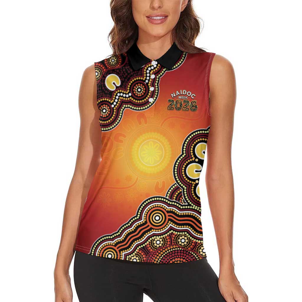 Australia Indigenous NAIDOC Week 2026 Women Sleeveless Polo Shirt 50 Years Of Deadly