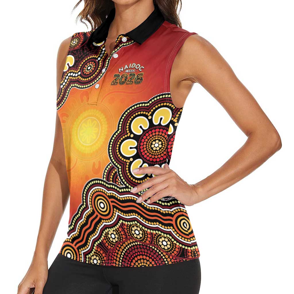 Australia Indigenous NAIDOC Week 2026 Women Sleeveless Polo Shirt 50 Years Of Deadly