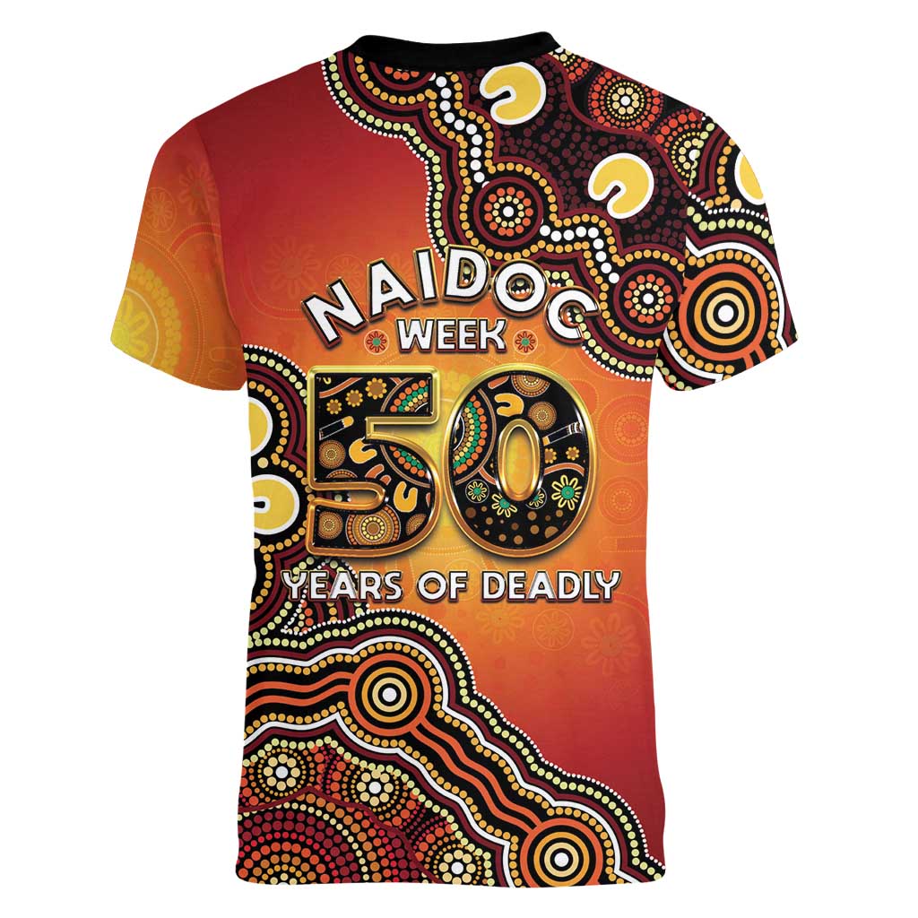 Australia Indigenous NAIDOC Week 2026 Women V-Neck T-Shirt 50 Years Of Deadly