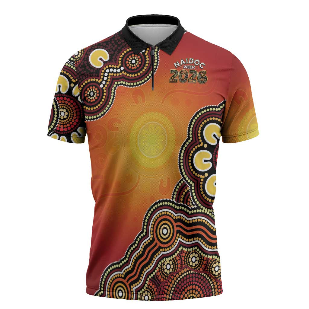 Australia Indigenous NAIDOC Week 2026 Zipper Polo Shirt 50 Years Of Deadly