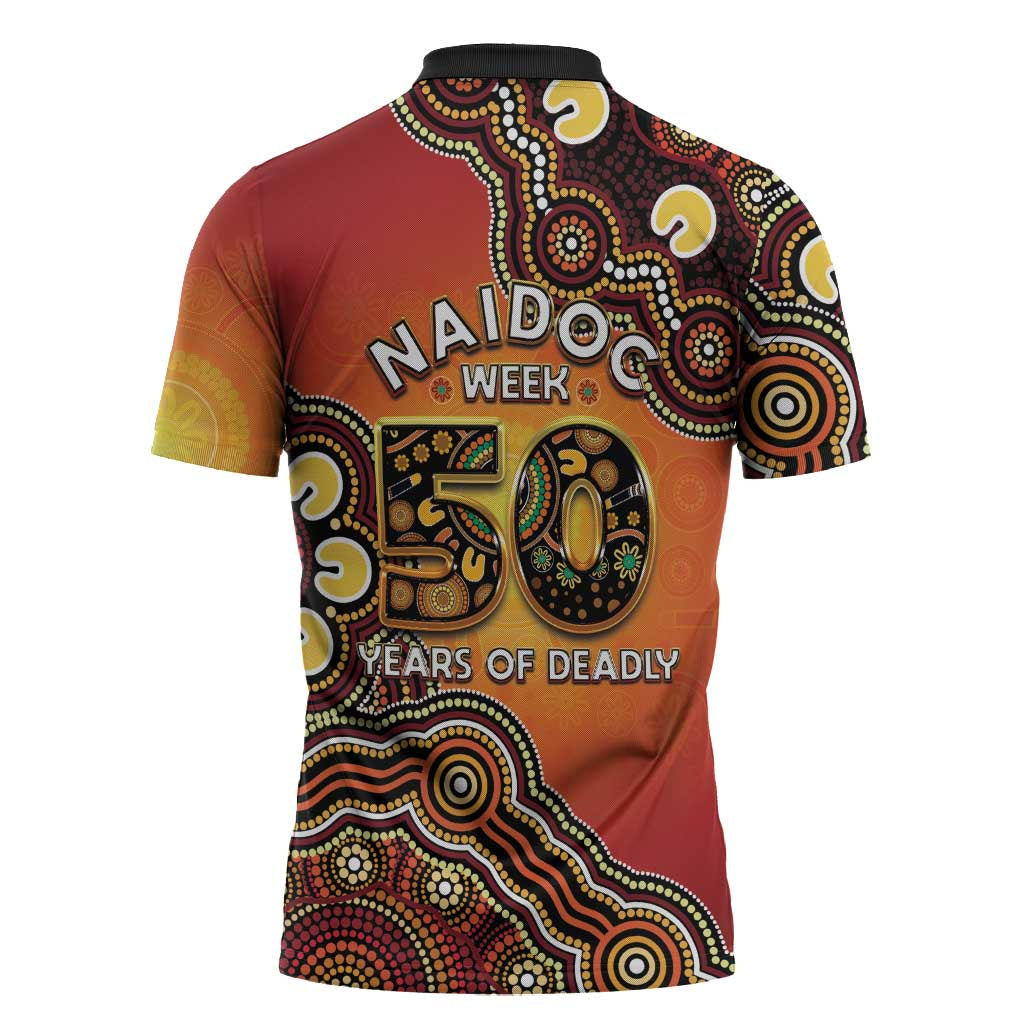 Australia Indigenous NAIDOC Week 2026 Zipper Polo Shirt 50 Years Of Deadly