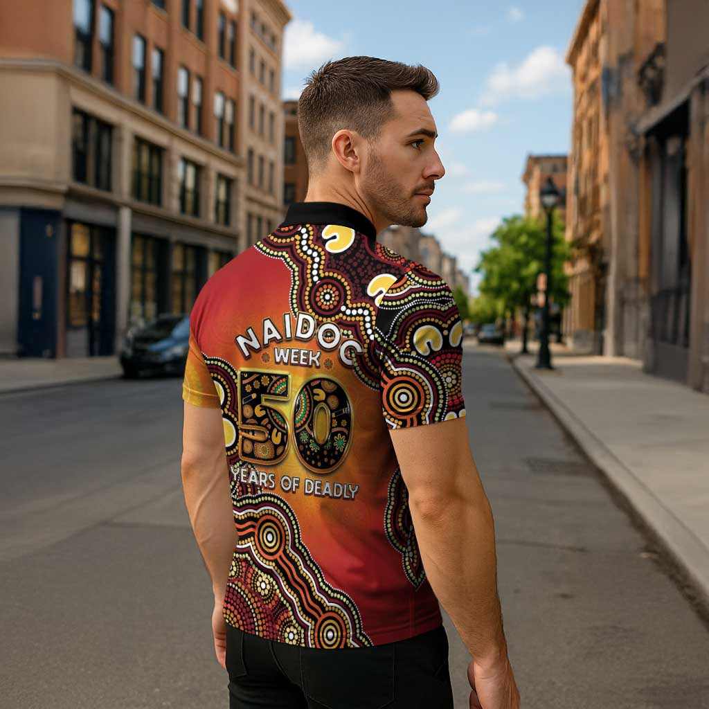 Australia Indigenous NAIDOC Week 2026 Zipper Polo Shirt 50 Years Of Deadly
