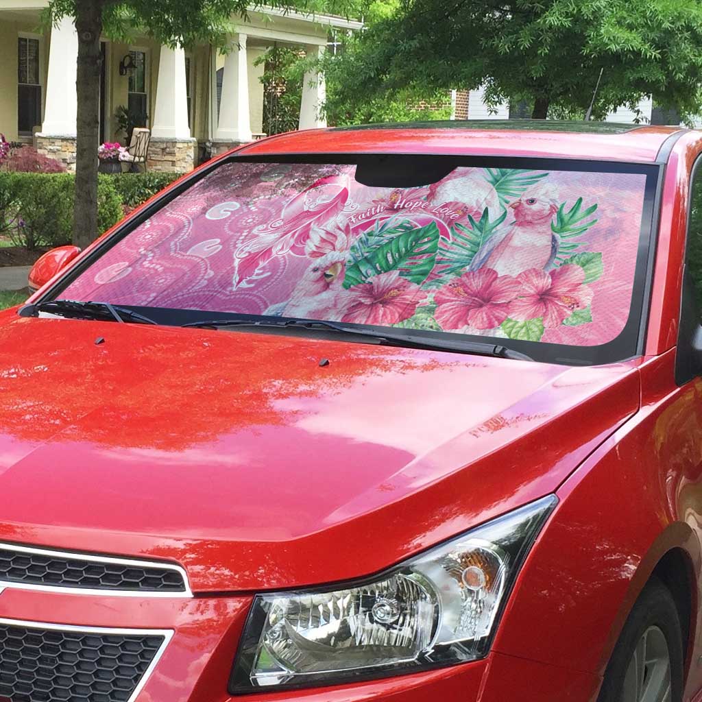 Australia Cockatoos Breast Cancer Auto Sun Shade Faith Hope Love