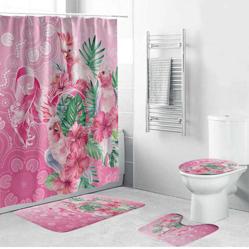 Australia Cockatoos Breast Cancer Bathroom Set Faith Hope Love