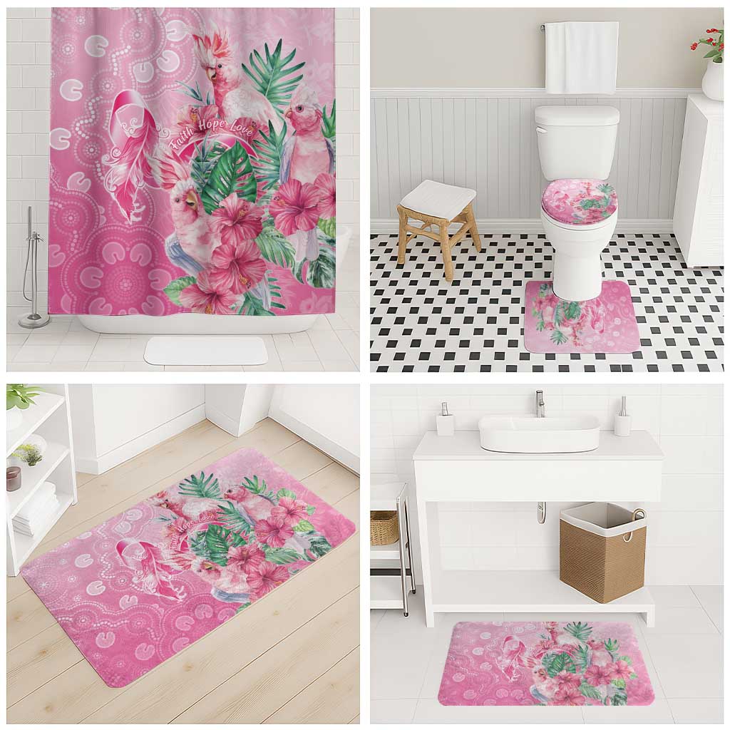 Australia Cockatoos Breast Cancer Bathroom Set Faith Hope Love