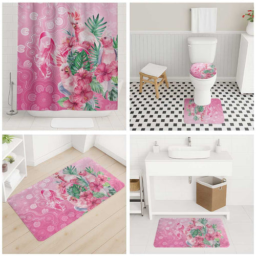 Australia Cockatoos Breast Cancer Bathroom Set Faith Hope Love