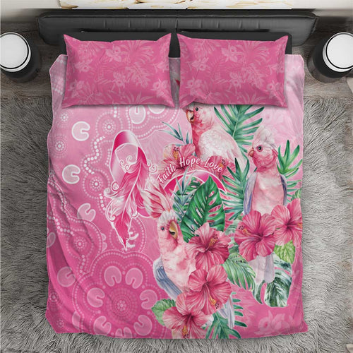 Australia Cockatoos Breast Cancer Bedding Set Faith Hope Love