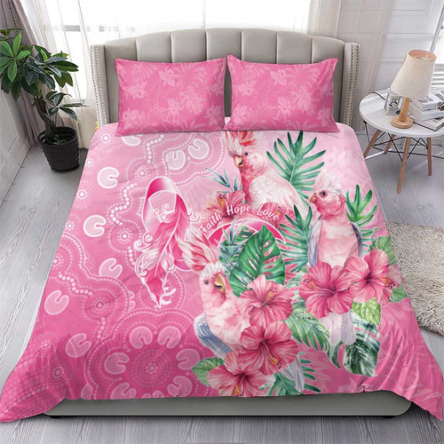 Australia Cockatoos Breast Cancer Bedding Set Faith Hope Love