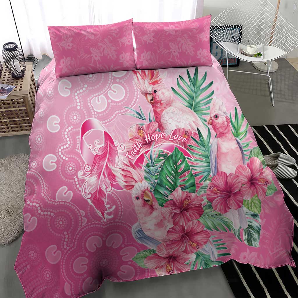 Australia Cockatoos Breast Cancer Bedding Set Faith Hope Love