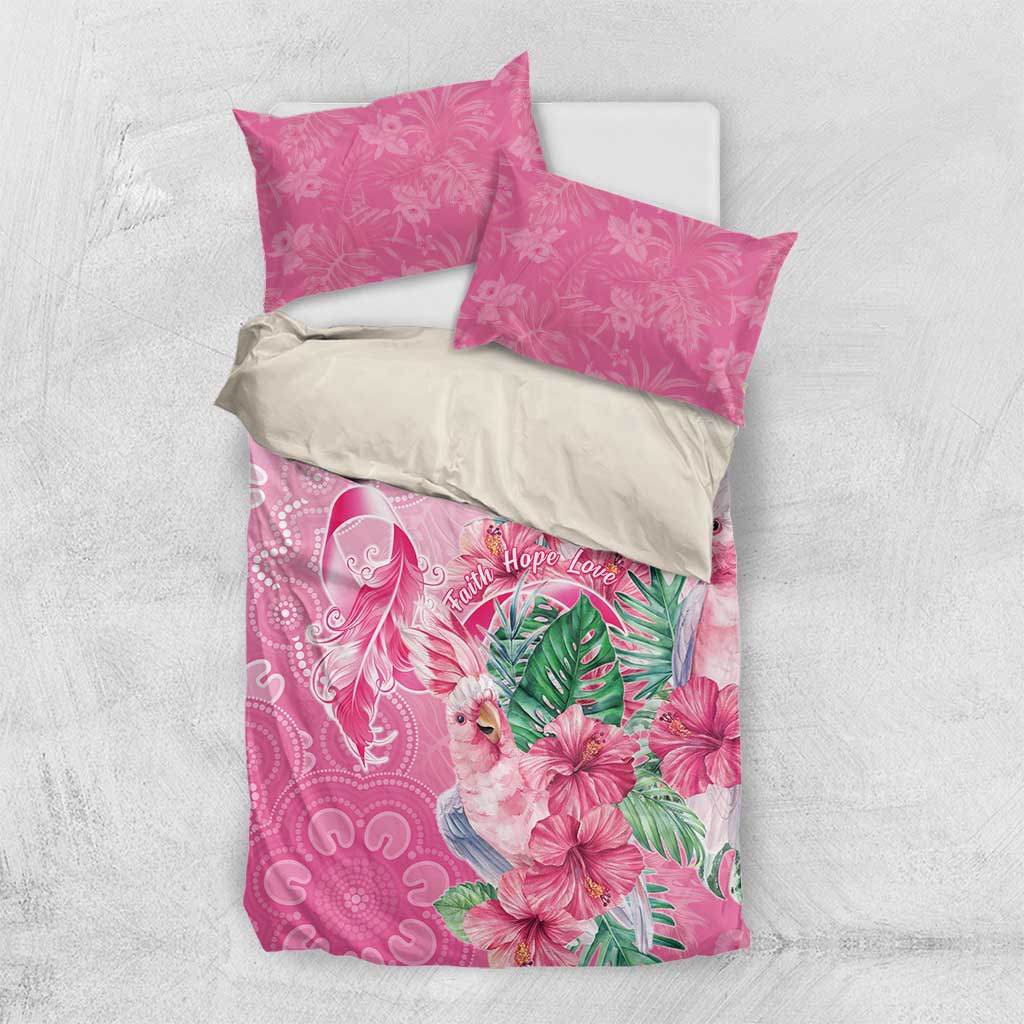 Australia Cockatoos Breast Cancer Bedding Set Faith Hope Love