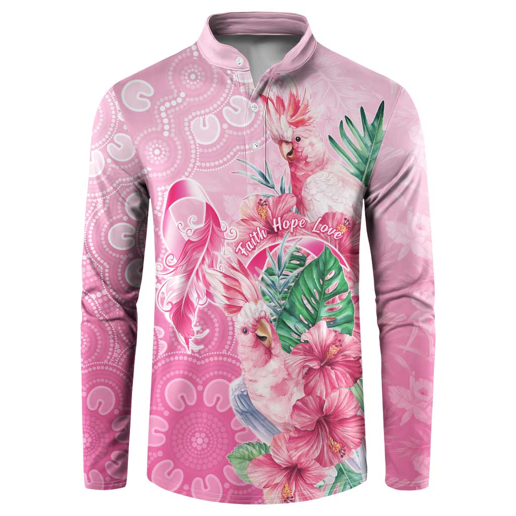 Australia Cockatoos Breast Cancer Button Sweatshirt Faith Hope Love