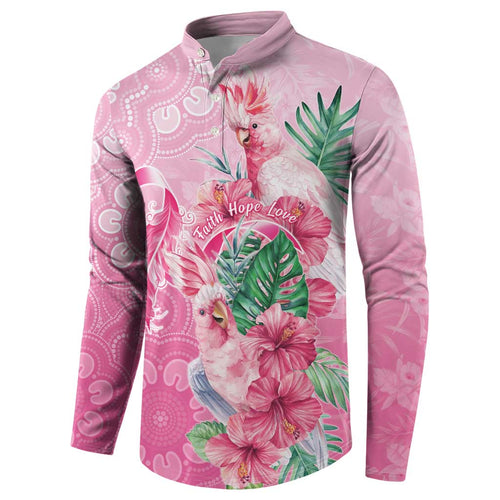 Australia Cockatoos Breast Cancer Button Sweatshirt Faith Hope Love