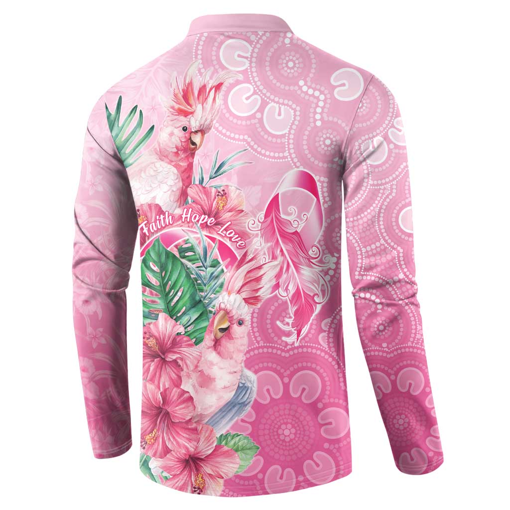 Australia Cockatoos Breast Cancer Button Sweatshirt Faith Hope Love