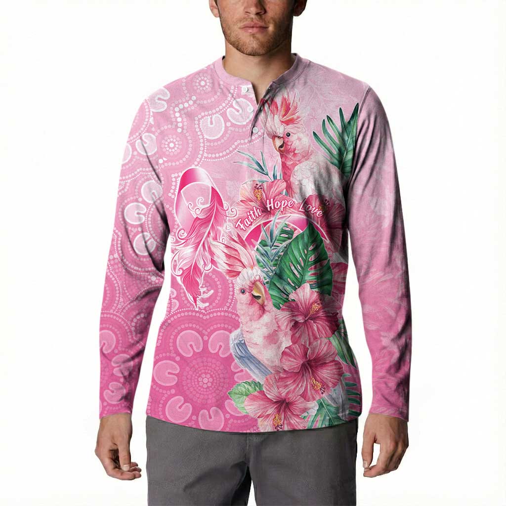 Australia Cockatoos Breast Cancer Button Sweatshirt Faith Hope Love