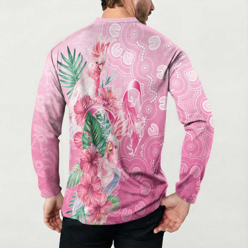 Australia Cockatoos Breast Cancer Button Sweatshirt Faith Hope Love