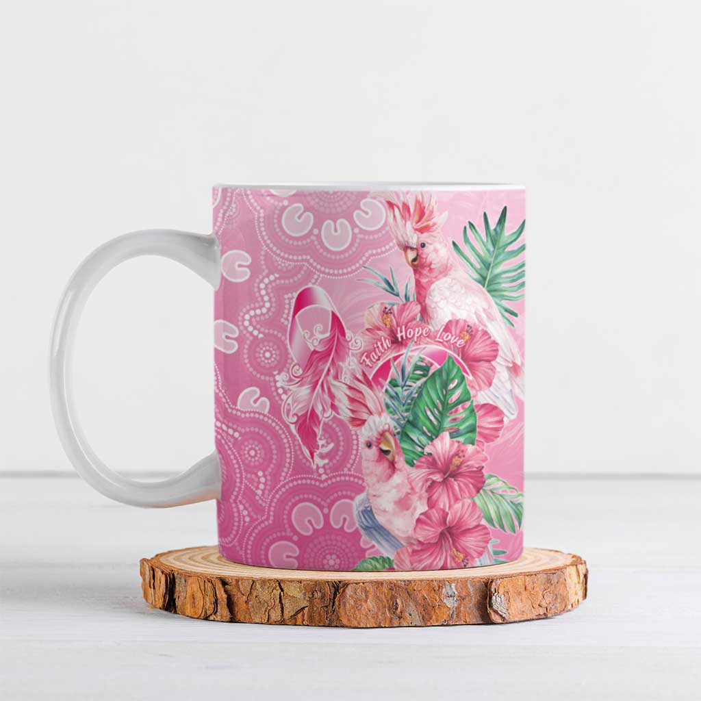 Australia Cockatoos Breast Cancer Ceramic Mug Faith Hope Love
