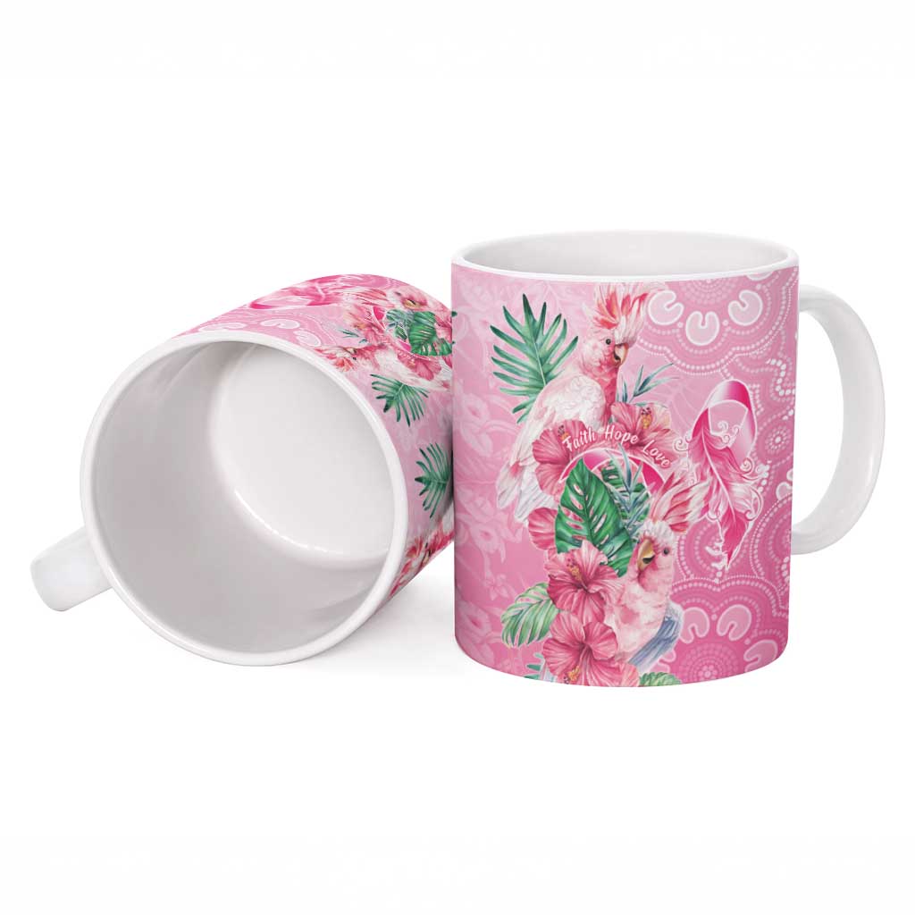 Australia Cockatoos Breast Cancer Ceramic Mug Faith Hope Love