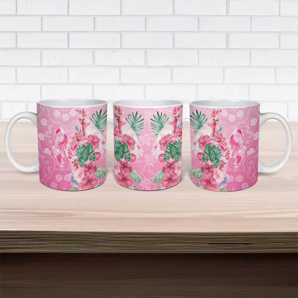Australia Cockatoos Breast Cancer Ceramic Mug Faith Hope Love