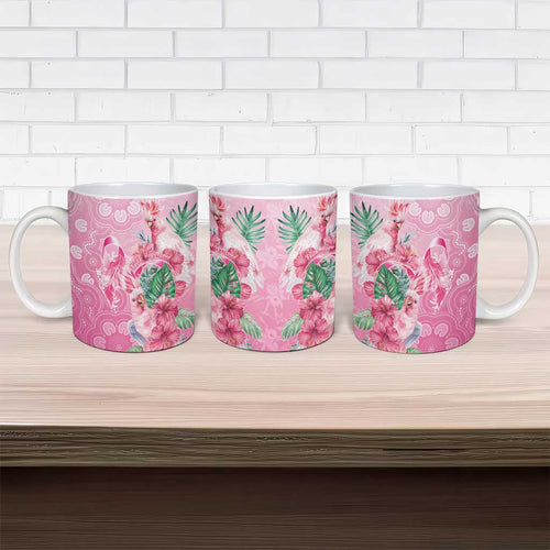 Australia Cockatoos Breast Cancer Ceramic Mug Faith Hope Love