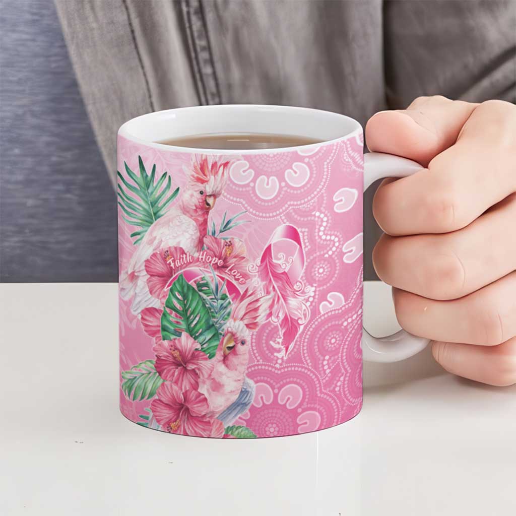 Australia Cockatoos Breast Cancer Ceramic Mug Faith Hope Love