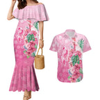 Australia Cockatoos Breast Cancer Couples Matching Mermaid Dress and Hawaiian Shirt Faith Hope Love