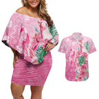 Australia Cockatoos Breast Cancer Couples Matching Off Shoulder Short Dress and Hawaiian Shirt Faith Hope Love
