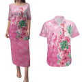 Australia Cockatoos Breast Cancer Couples Matching Puletasi and Hawaiian Shirt Faith Hope Love