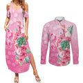 Australia Cockatoos Breast Cancer Couples Matching Summer Maxi Dress and Long Sleeve Button Shirt Faith Hope Love